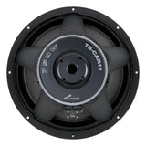 Rear view of an Audiopipe woofer marked TS-CAR12 and 750W, with vent and terminal block
