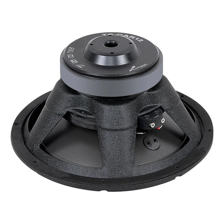 Audiopipe TS-CAR12 woofer, rear view showing the basket and terminals