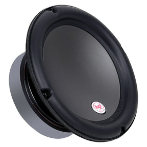 Angled Audiopipe woofer with a smooth gray cone and broad black surround