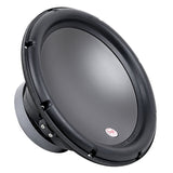 Angled front view of a black woofer with a smooth cone, thick surround and small AP badge