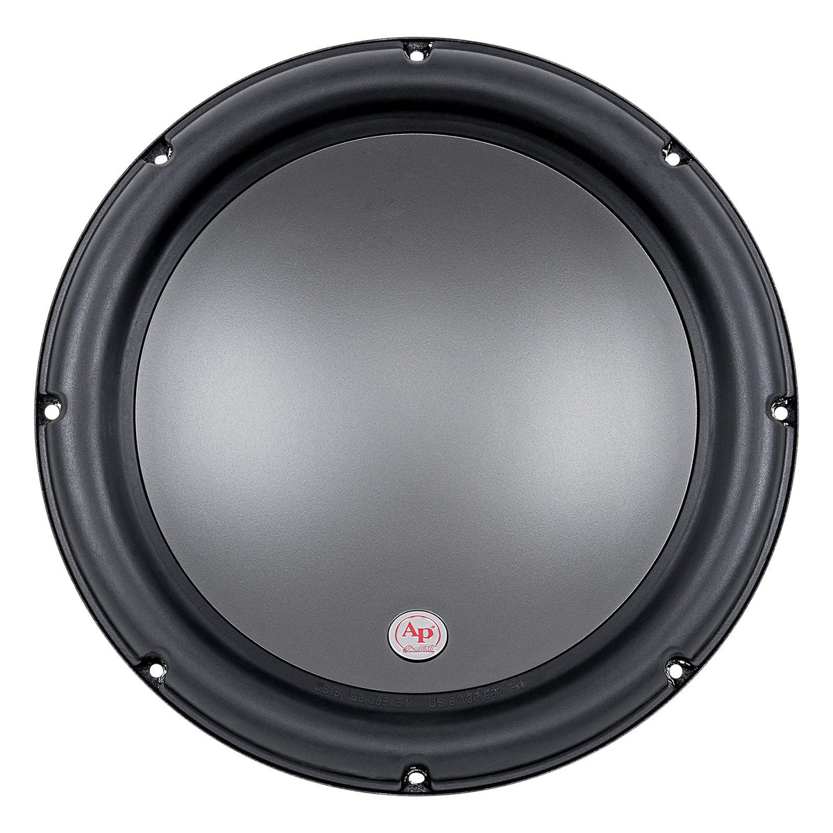 Audiopipe woofer with a smooth black cone, front view
