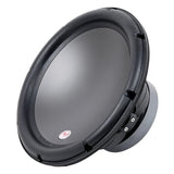 Angled Audiopipe woofer with a broad black surround, smooth gray cone and large magnet assembly