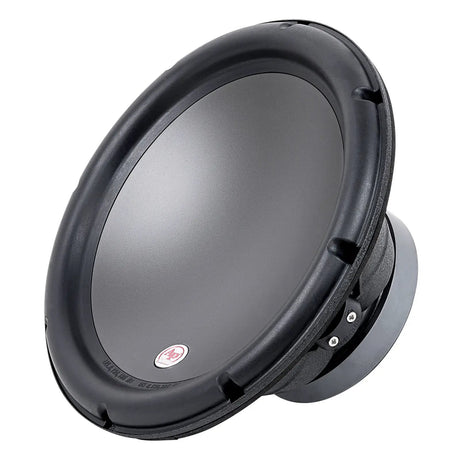 Angled Audiopipe woofer with a broad black surround, smooth gray cone and large magnet assembly