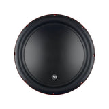 Audiopipe woofer front view showing a smooth black cone and broad surround