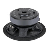 Angled rear view of Audiopipe woofer with labeled magnet and black basket