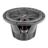 Audiopipe subwoofer with a sculpted black cone, angled view showing its basket and terminals