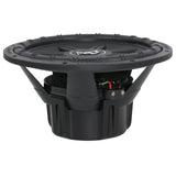 Side view of Audiopipe subwoofer showing its basket and large black magnet cover