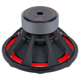 Rear angled view of an Audiopipe TXX-BDC-IV-18D2 subwoofer showing its vented magnet and open basket