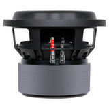 Side profile of an Audiopipe subwoofer showing its tall magnet housing and two terminals