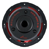 Rear view of an Audiopipe TXX-BDC3-8 subwoofer with a central vent and 500W MAX magnet label