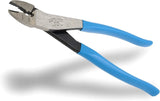 Channellock 909 wire crimper and cutter with blue handles and open jaws