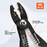 ValueMax plier detail highlighting hardened steel, cutting edges and wire-stripping notches