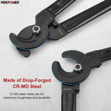 Maxpower cable-cutter close-ups highlighting drop-forged chrome-molybdenum steel jaws