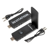 Pair of iNVITATION USB audio adapters with folding antennas and two audio cables