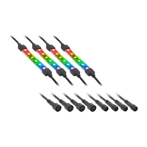 Four multicolor LED strips with connector leads