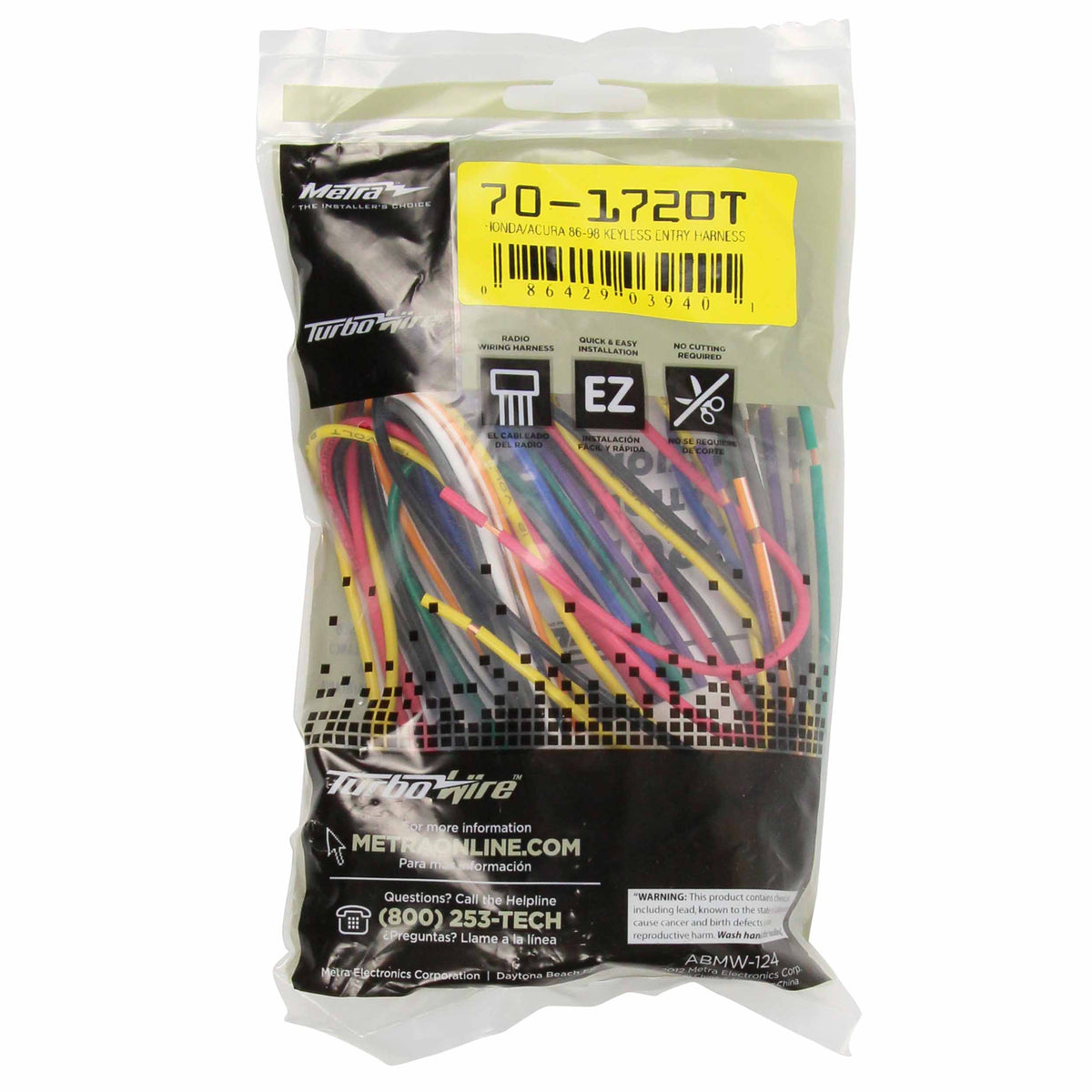 Radio Replacement Harness - Honda Civic 1996-1998 (with factory keyless entry) — 70-1720T