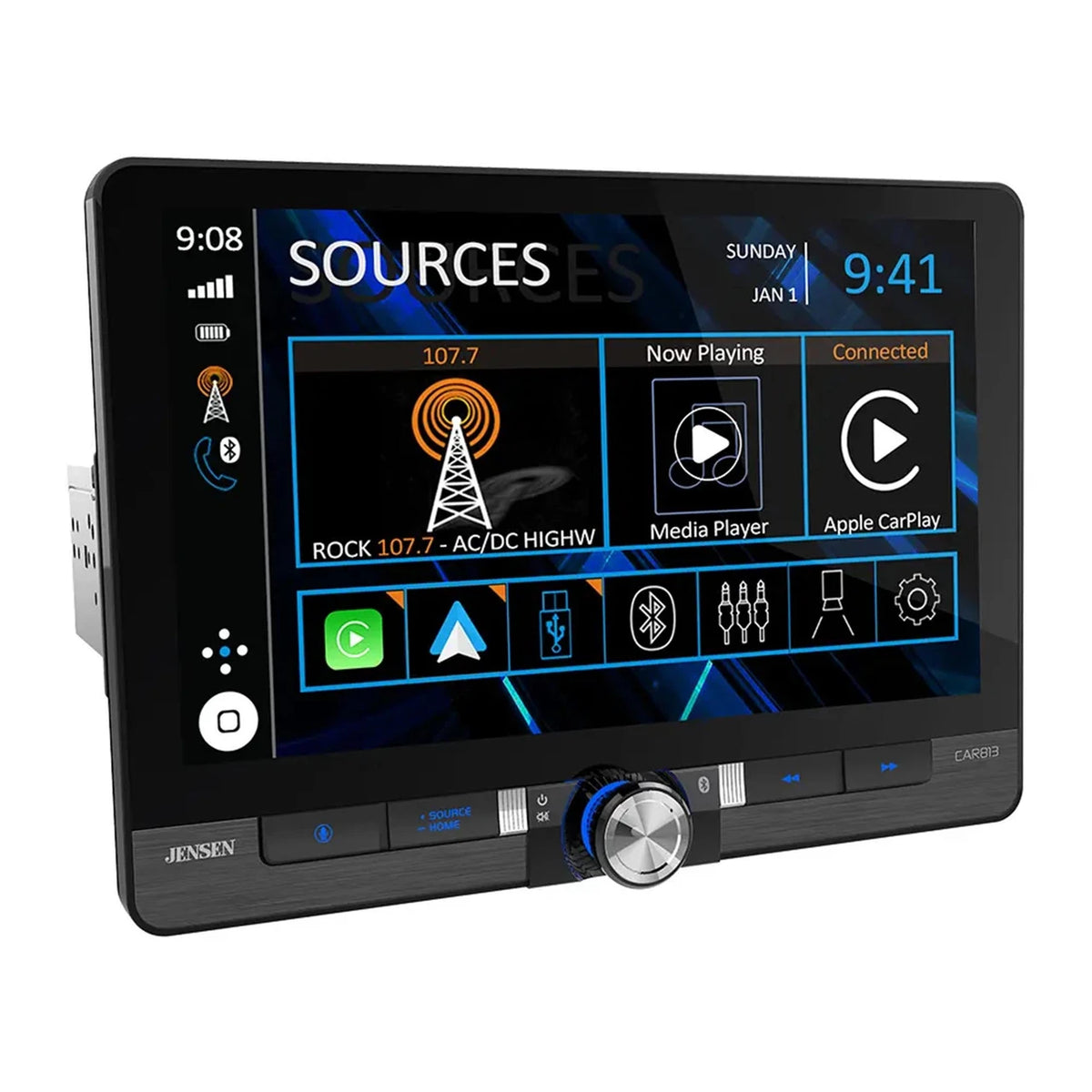 Jensen 8” Receiver with Wireless Android Auto & Apple CarPlay – CAR813