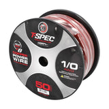 T-Spec V8GT10RD-50 1/0 AWG OFC Power Wire - Red - 50 ft Spool