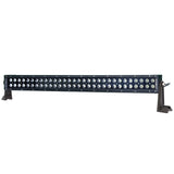 Black dual-row LED light bar with mounting feet, angled view
