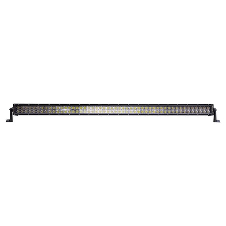 Straight dual-row LED light bar with end mounting feet, front view