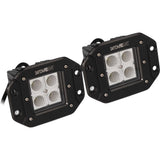 Pair of black Daytona Lights flush-mount lamps with four LED lenses each