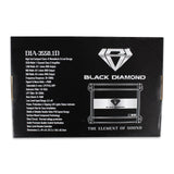 Black Diamond DIA-3550.1D package specifications: Class D monoblock, rated RMS output of 1200 watts at 1 ohm, 800 at 2 ohms and 500 at 4 ohms