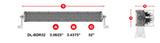 DL-BDR32 light-bar diagram listing 32-inch length, 3.0625-inch height and 3.4375-inch depth