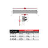 Daytona curved blackout light bar dimensions for 22-, 32-, 42-, 52- and 54-inch models