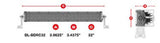 Daytona Lights DL-BDRC32 dimension diagram showing a 32-inch length, 3.0625-inch height and 3.4375-inch depth