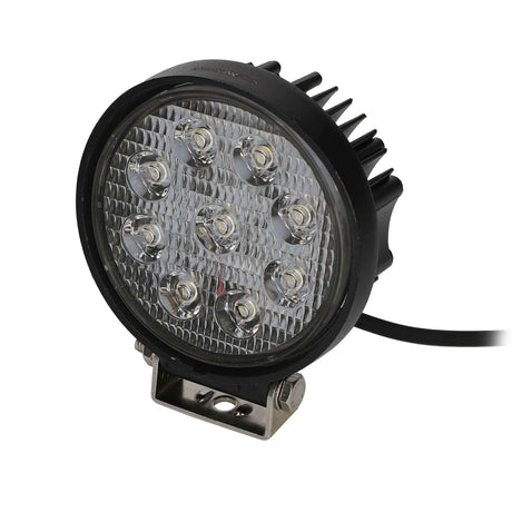 Unlit round nine-LED lamp viewed from the opposite front angle