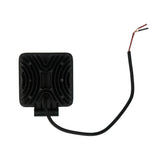 Rear of one Daytona Lights DL-DL4S square light with cooling fins, mounting bracket and red-and-black wire ends