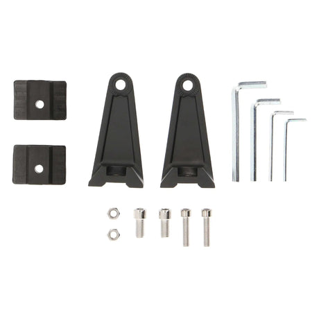 Daytona Lights light-bar mounting brackets, bolts, nuts and hex keys laid out