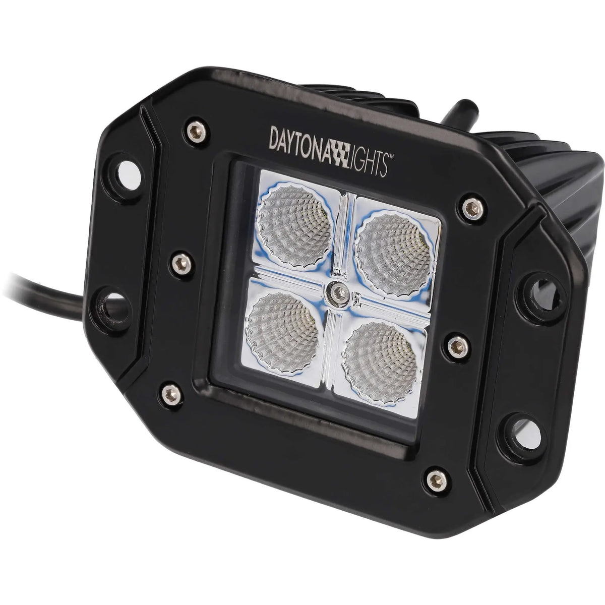Single Daytona Lights flush-mount cube light close-up showing four LED lenses and mounting holes