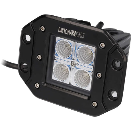 Single Daytona Lights flush-mount cube light close-up showing four LED lenses and mounting holes