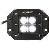 Front view of a Daytona Lights flush-mount lamp with four illuminated LEDs