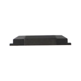 Side profile of a low-profile black rock-light pod