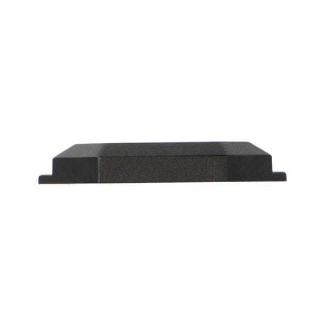 Side profile of a low-profile black rock-light pod