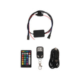 LED-lighting controller and wiring with multicolor remote, key-fob remote and accessory lead