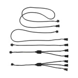 Daytona Lights DL-RGBK2 extension leads and branching splitter cables laid out