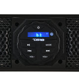 DS18 soundbar control panel showing Bluetooth mode, power, play/pause, track, mode and volume buttons