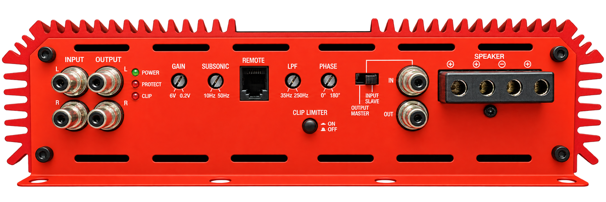 Ruthless Audio 10000.1 Monoblock Amplifier — 10,000W RMS Red