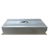 Elite Audio EA3000M amplifier with a silver finned case