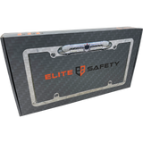 Elite Safety license-plate camera retail box showing a silver camera frame