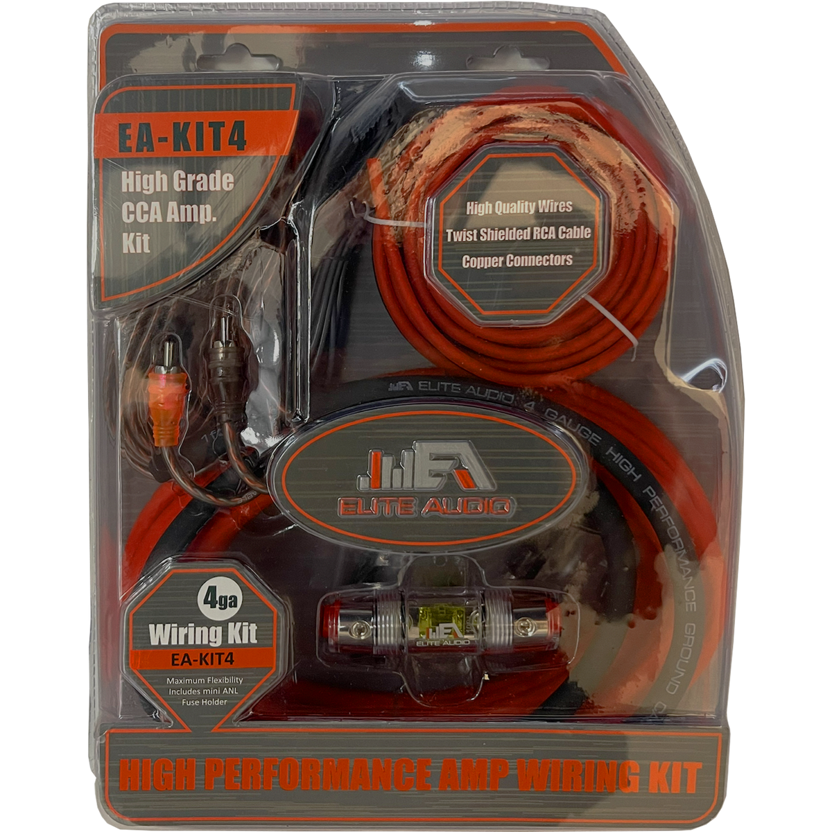 Elite Audio EA-KIT4 4GA CCA Amplifier Installation Kit