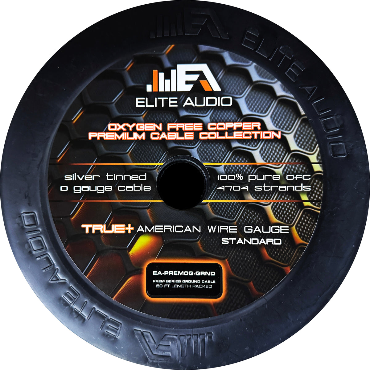 Elite Audio EA-PREM0GND 50ft Roll Silver Tinned OFC 1/0 Wire