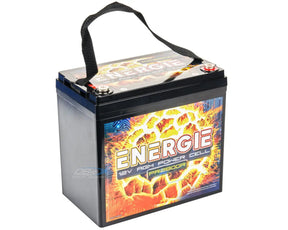 Energie PR2800R 12V AGM battery with an upright carrying strap