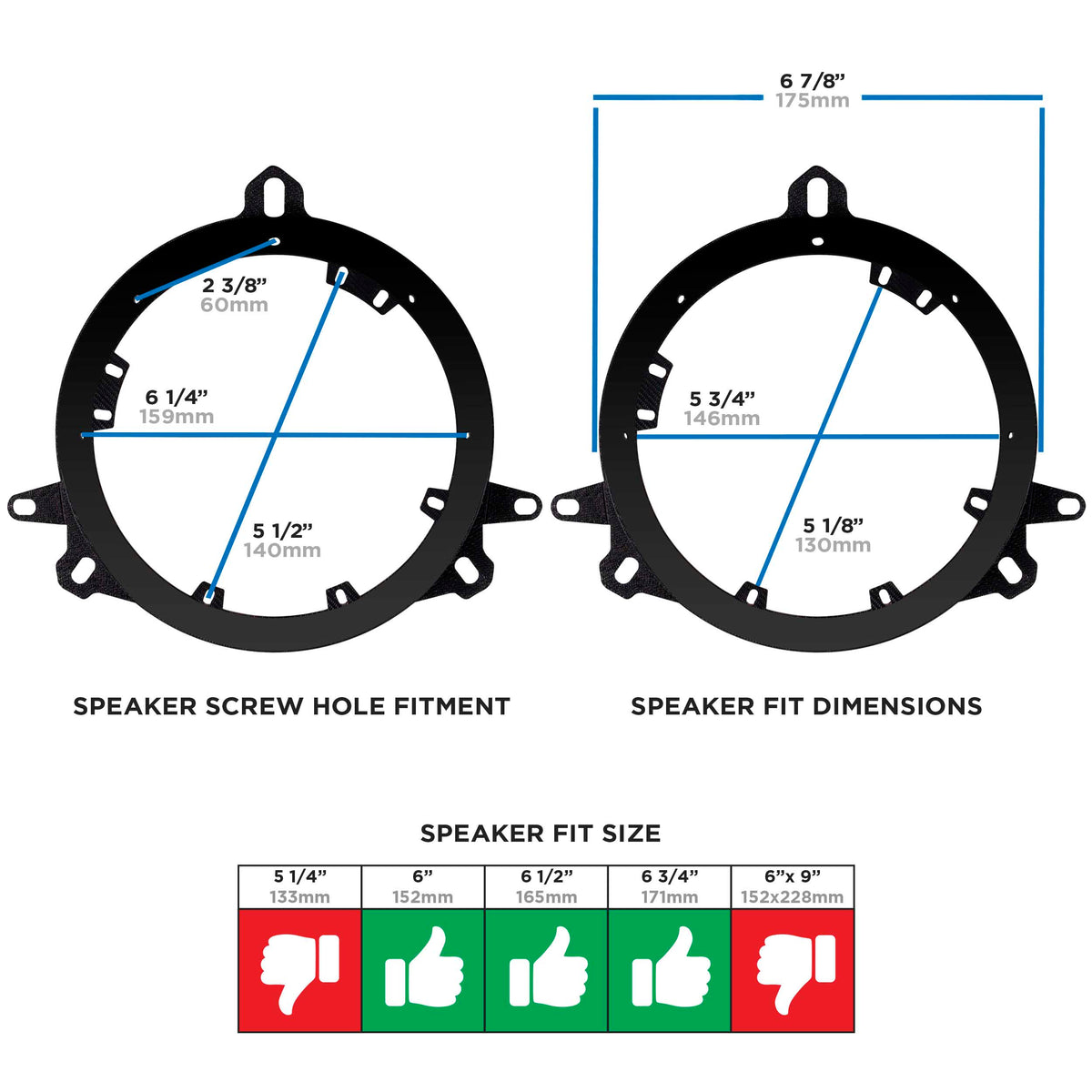 Lexus | Toyota | Scion | Porsche 1998-Up - 6" to 6.75" — 82-8148