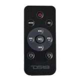 DS18 soundbar remote with power, mode, EQ, playback and volume buttons