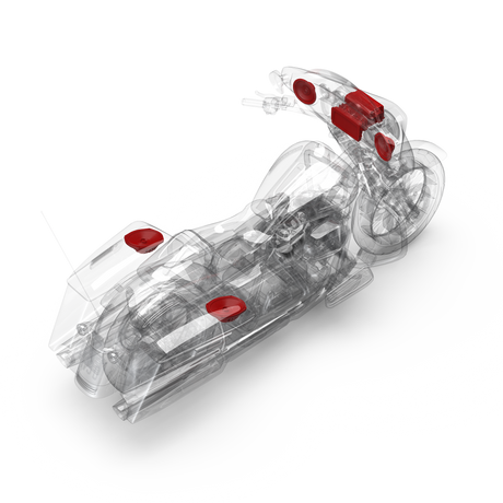 3D Installation View of HD14-PMX-STG3 Components on a Street Glide