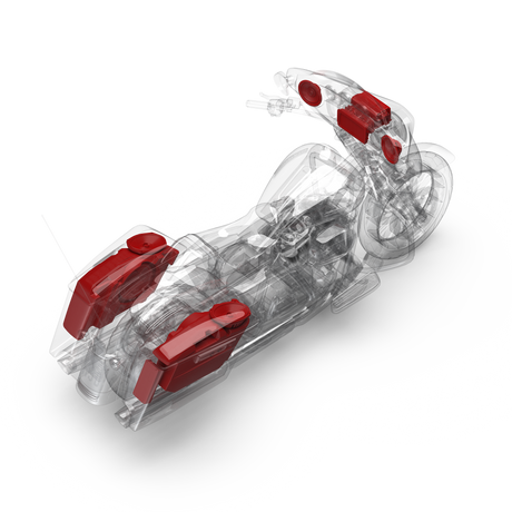 3D Installation View of HD14-PMX-STG5 Components on a Street Glide